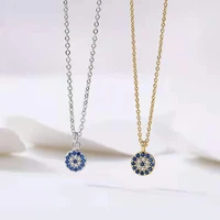 2021 new silver plated evil eye blue zircon pendant womens lucky eye pendant necklace lovely girl fashion jewelry birthday gift