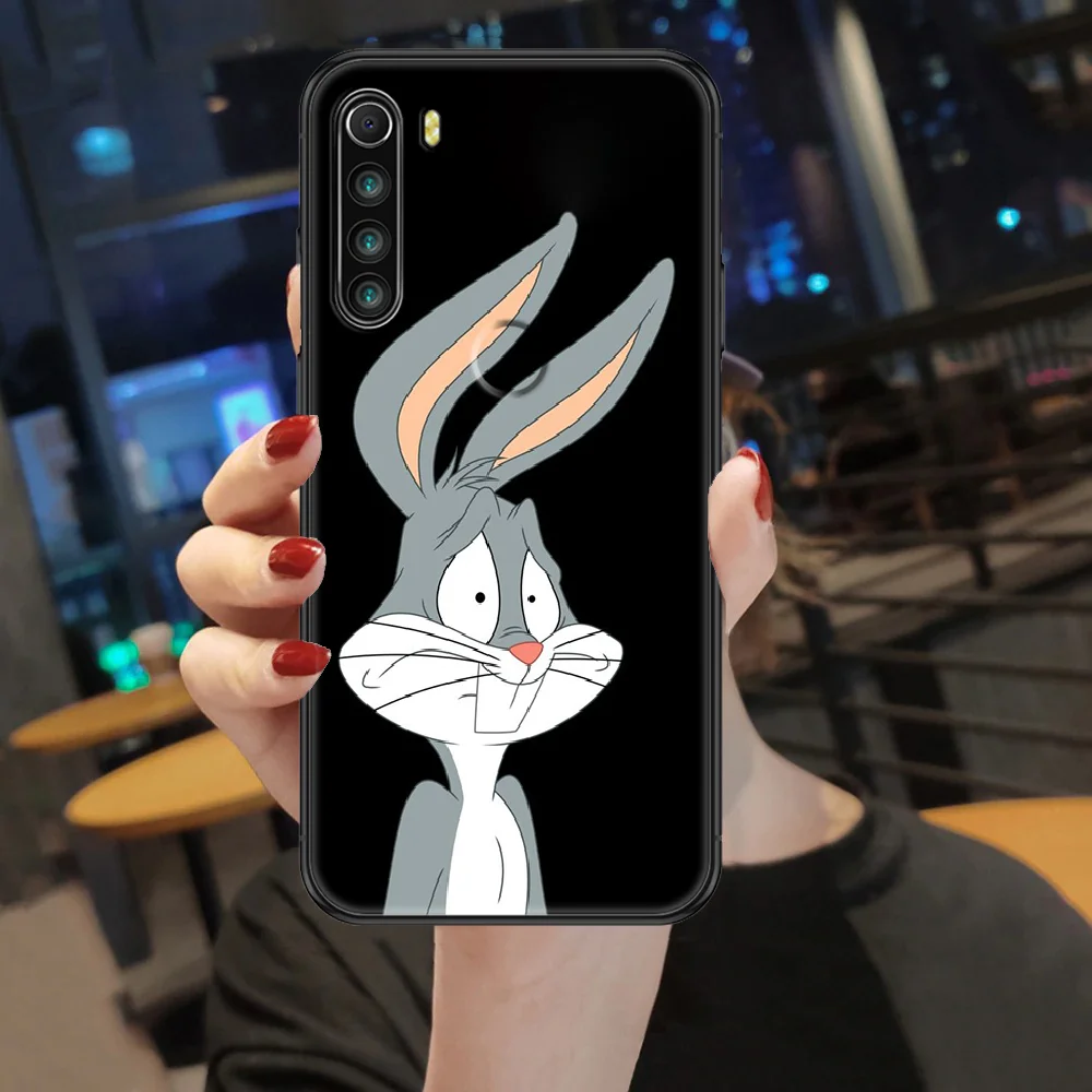 

Bugs Bunny Phone case For Xiaomi Redmi Note 7 7A 8 8T 9 9A 9S 10 K30 Pro Ultra black fashion funda tpu cell cover art bumper