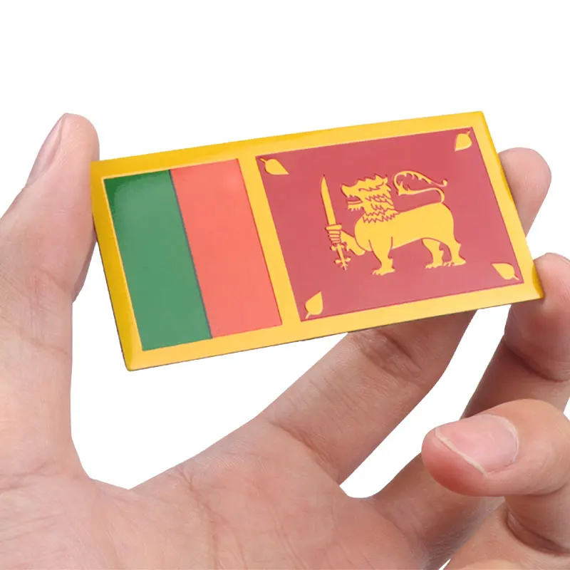 3D Стайлинг автомобиля алюминиевый флаг Шри-Ланки значок передняя эмблема кузова