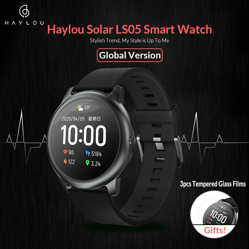 Смарт-часы Haylou Solar LS05 металлические водонепроницаемые IP68 iOS Android монитор