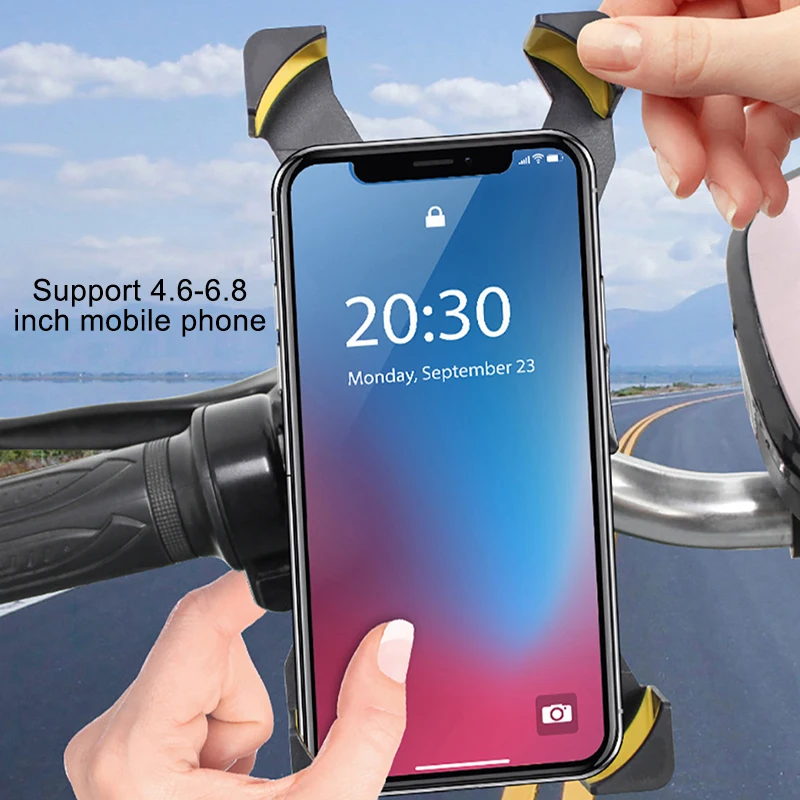 universal cycling phone holder clamp anti drop mobile gps bracket bicycle motorcycle stand for iphone xiaomi bicycle accessories free global shipping