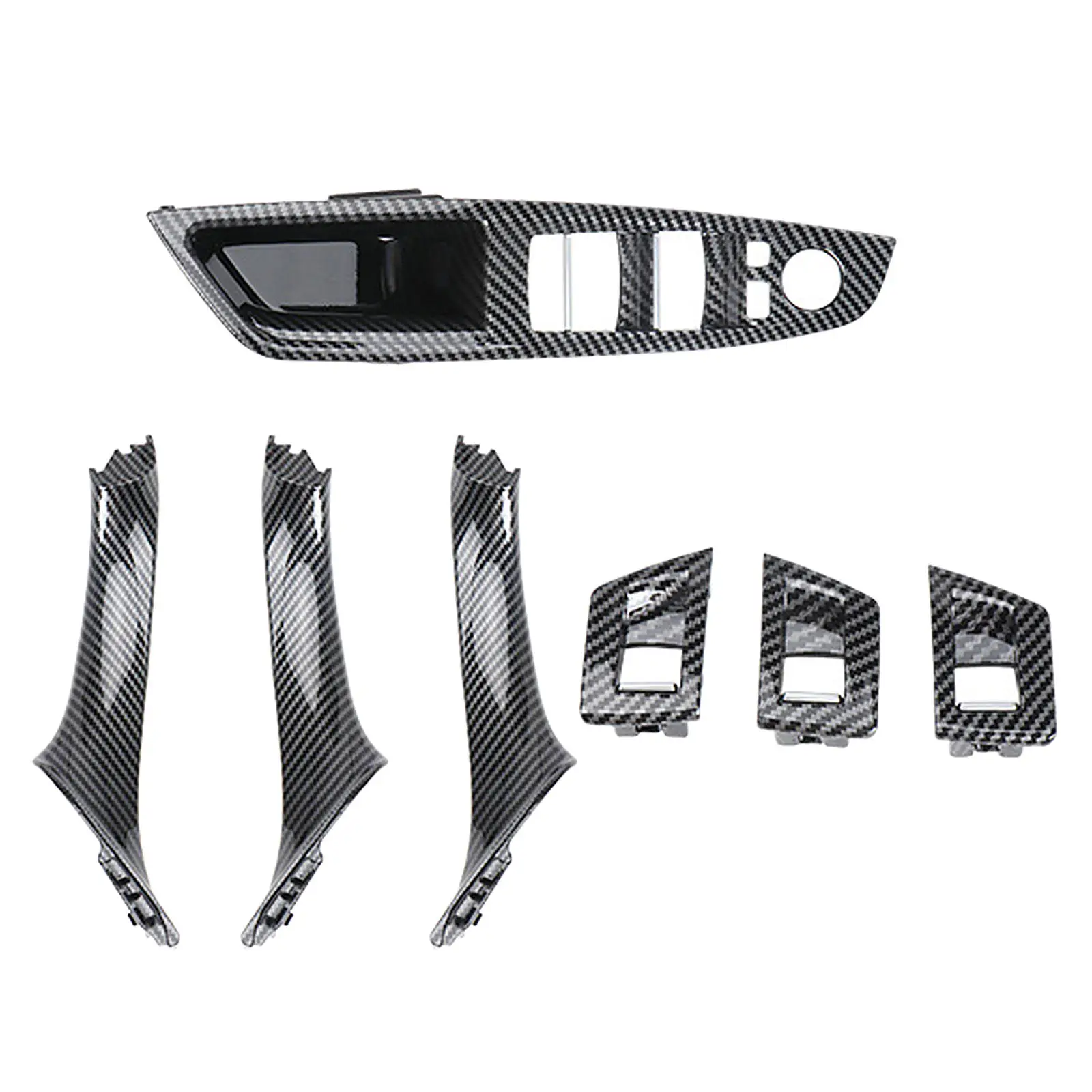 

7Pcs Lift Switch Panel Auto Parts Door Handle Armrest Cover for BMW F10 F11 F18 2011-2017 for BMW 5 Series Interior Window