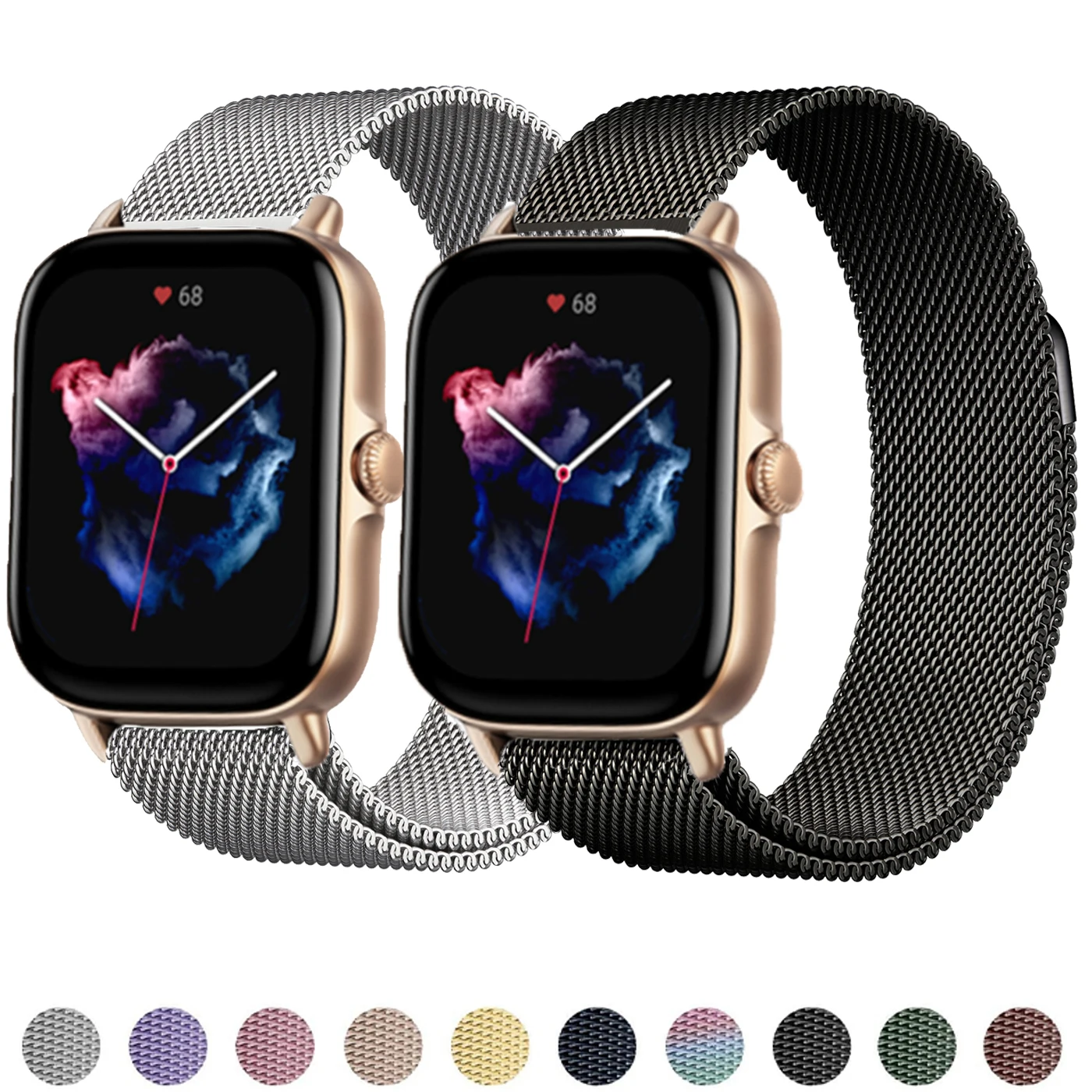 

Ремешок для часов Amazfit GTS 3/2e/GTS2/GTR 3/3 pro/42/47 мм/stratos 2/3, металлический браслет с магнитной петлей для huawei watch gt 2 pro, 20/22 мм