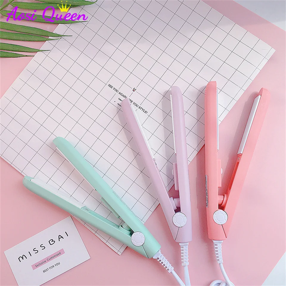 

2 in 1 Mini Curling Hair Straightener Flat Iron Ceramic Hair Straightener Wet and Dry Thermostatic Electric Curling Iron Fashion