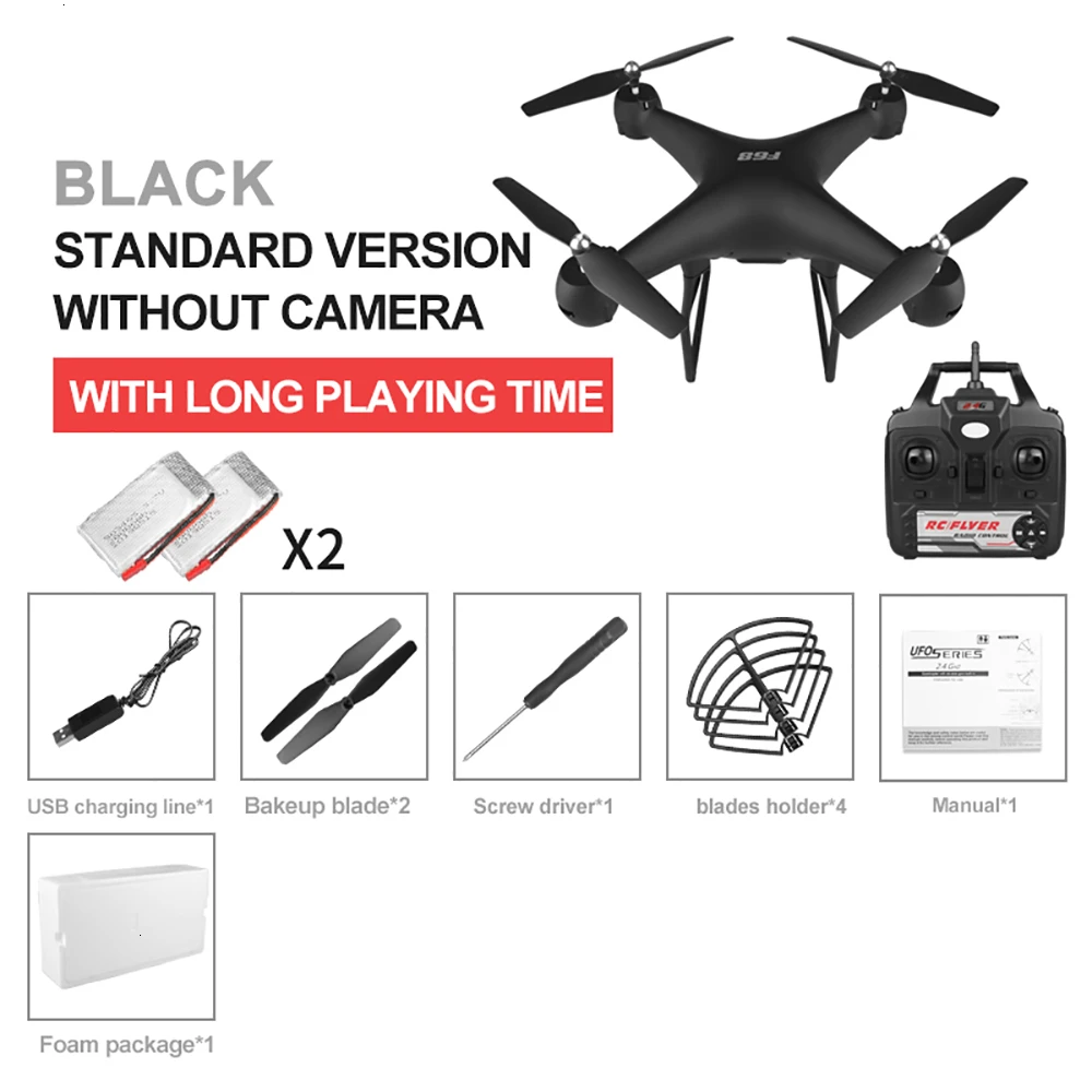 Black No Camera 2B Дрон 4k HD 1080p WiFi fpv Дрон высота держать парение сервопривод для квадрокоптера камера rc вертолет однокнопочный посадочный Дрон с камерой - Цвет: Black No Camera 2B