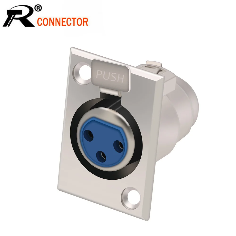 

10pcs/lot 3 PIN Female XLR Panel Mount Chassis Push-type XLR Jack Socket Connector Wholesales