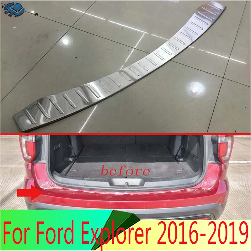 

For Ford Explorer 2016-2019 Stainless steel rear bumper protection window sill outside trunks decorative plate pedal