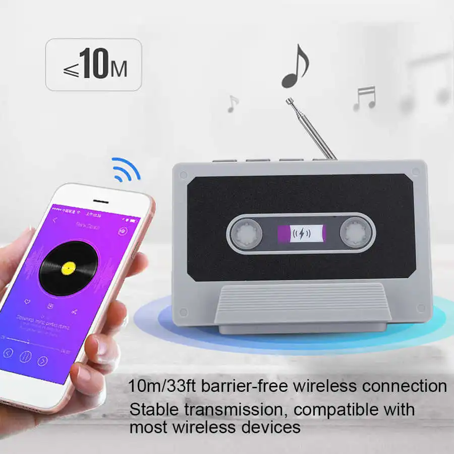 Ретро Bluetooth динамик портативный стерео с fm радио беспроводной музыкальный плеер