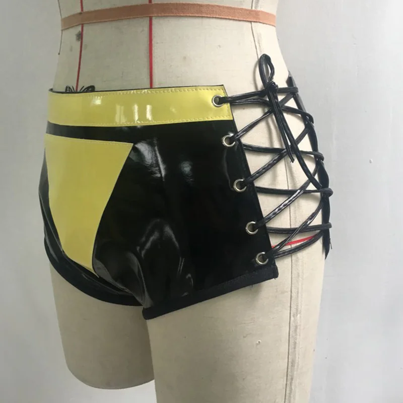 

Jazz Costumes Sexy Black Leather Jacket Shorts StageClothesForSingers NightclubDjCostume Rave Outfit Hip Hop Wear DT1226