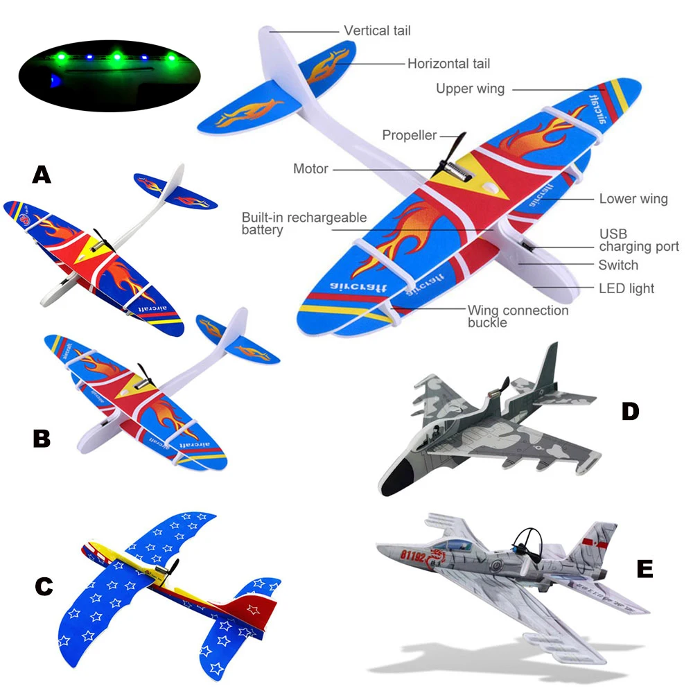 2019 DIY биплан AB Glider пены приведенный в действие самолетах Перезаряжаемые