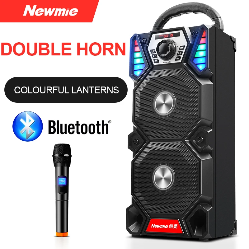 Newmine A1 Портативный DJ плеер беспроводной Bluetooth открытый мощный вечерние светодиодный светильник аудио сабвуфер колонки Поддержка компьютера