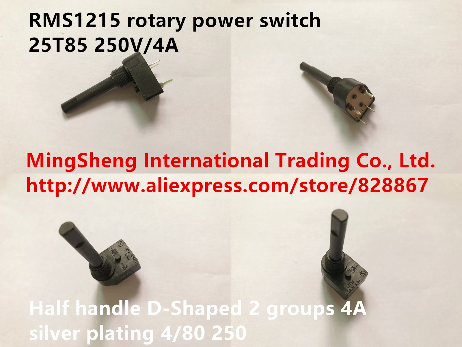 Фото Оригинальный новый поворотный выключатель питания 100% RMS1215 25T85 250 В/4A полуручка Оригинальный новый поворотный выключатель питания 100% RMS1215 25T85 250 В/4A полуручка