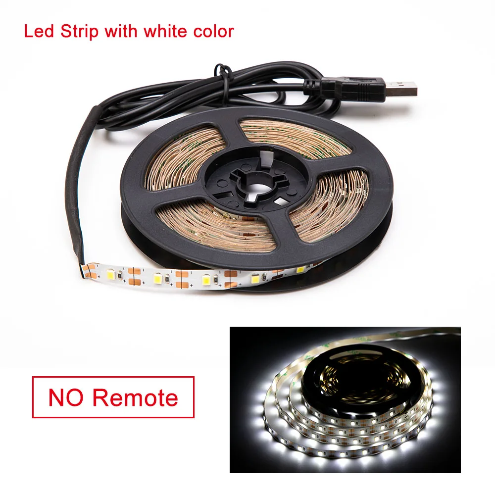 5 В USB RGB Светодиодная лента лампа 2835SMD гибкий светодиодный светильник лента 1 м 2 м 3 м 4 м 5 М HD ТВ Настольный экран фоновый косой светильник ing - Испускаемый цвет: White