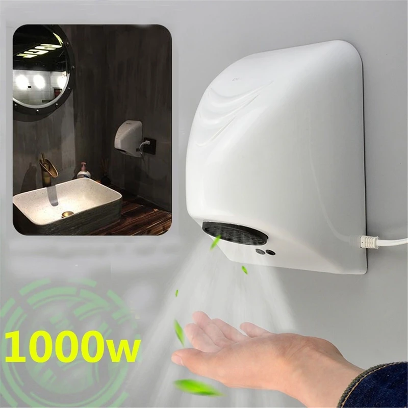 

1000W Hand Dryer Household Hotel Hand Dryer Bathroom Hand Dryer Electric Automatic Induction Hands Drying Device Us Plug