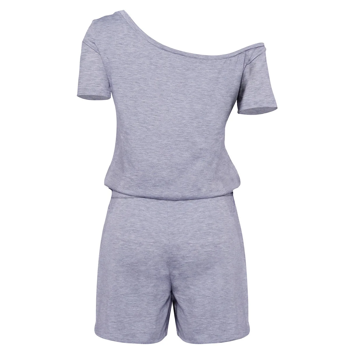 

Fashion Sexy Women Summer Playsuit Slash Neck Short Sleeve Rompers Female Casual Loose Streetwear Bodysuit Women Playsuits