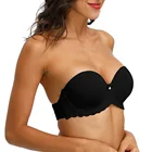 Бюстгальтер без бретелек YBCG, черное хлопковое нижнее белье, бюстгальтеры с открытой спиной из прозрачного силикона на бретельках для женщин, большие размеры, бюстгальтер без косточек с большой чашкой