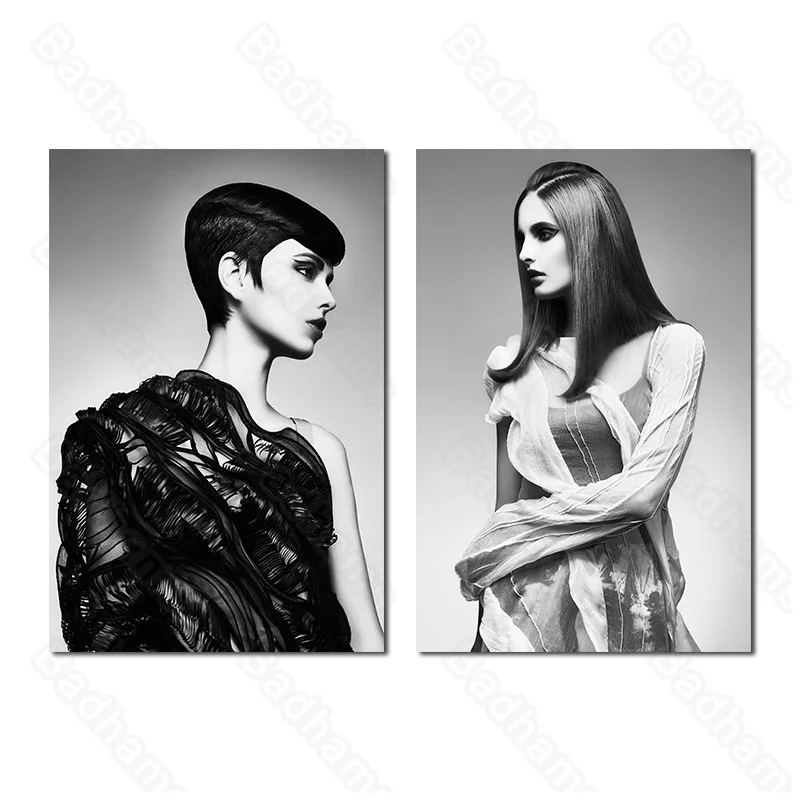 

Modern Home Decoration Painting Living Room Sofa Background Wall Frameless Painting Black and White Senior Figure Painting