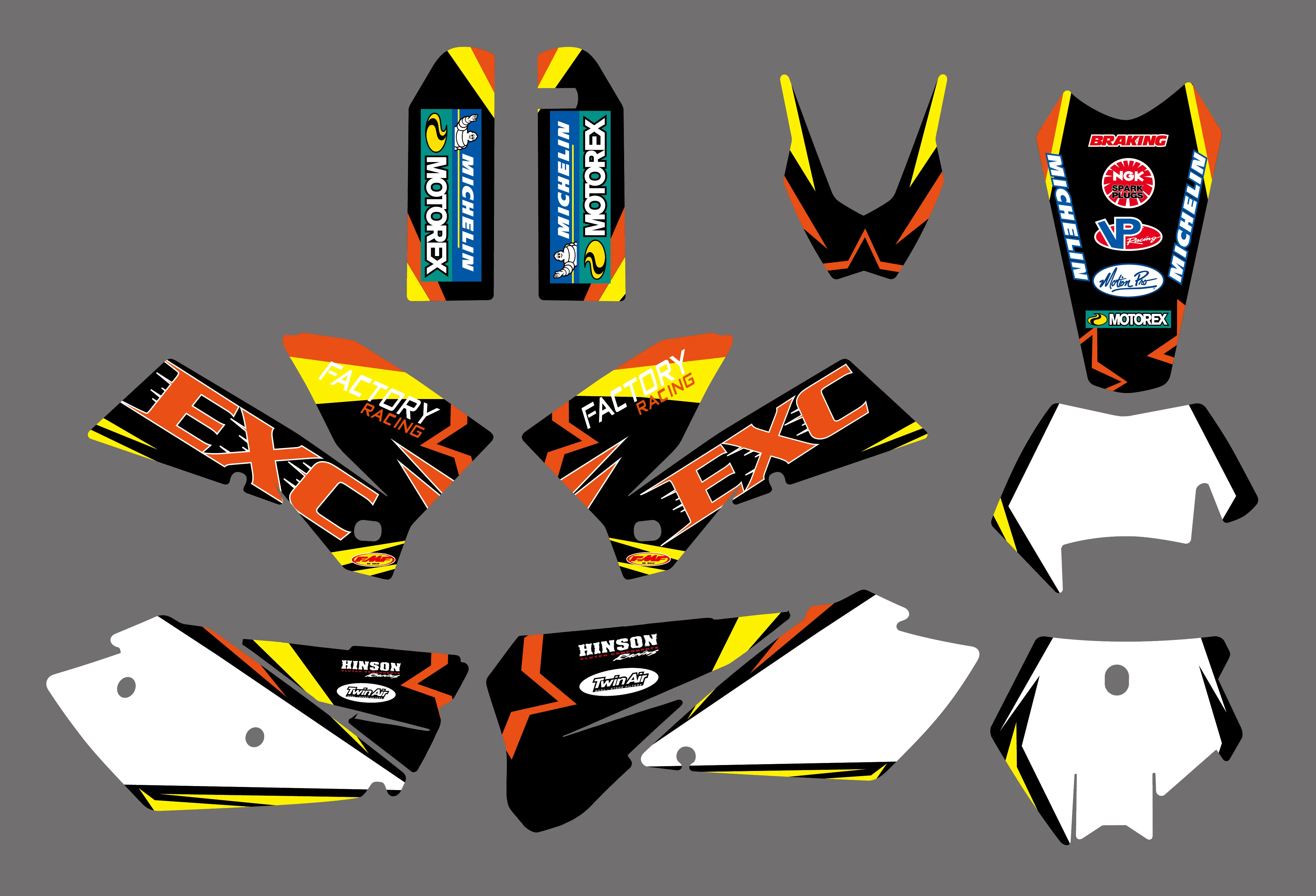 Наклейка с изображением мотоциклетной команды для KTM EXC 200 300 400 2005 05-06 250 05-07 MAX XC |