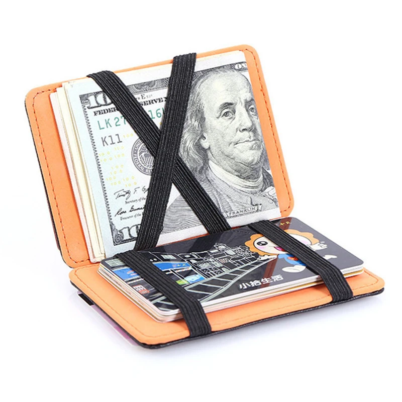 

2019 New Fashion Korean Men Magic Wallet Purse Ultrathin Slim Wallet Mini Leather Wallet small ID Credit Card Case