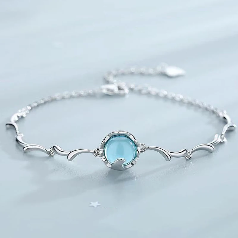 

Женские браслеты из чистого серебра 925 пробы с волнистыми цепочками, корейские браслеты для женщин, женские Простые Ювелирные изделия ручно...