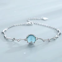 925 pure silver wave chains female korean bracelets for women femme simple personality handicraft forest department jewelry 2019