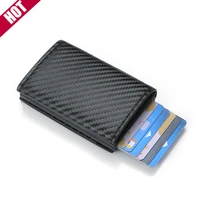 new men women mini smart wallet aluminum alloy card holder business casual wallet rfid leather coin purse credit card holder