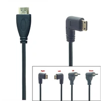 0 5m 90 degree angle mini hdmi compatible to hdtv male mm cable connector v1 4 for dslr video camera lcd monitor