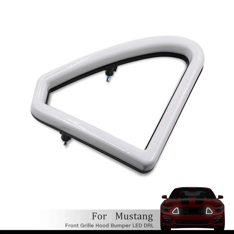 

Car Front Grille Hood Bumper White LED DRL Daytime Running Lights for Ford Mustang 2015 2016 2017