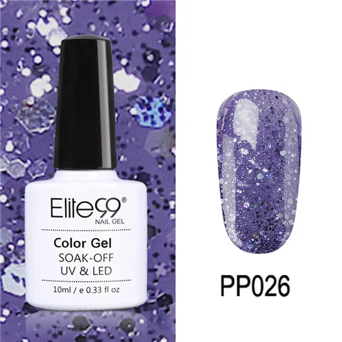 PP026 Elite99 10 мл Гель-лак для ногтей замачиваемый УФ красочный Фиолетовый лак для ногтей художественный Гель-лак для Ногтей Стойкий гель нужен основа и верхнее покрытие - Цвет: PP026