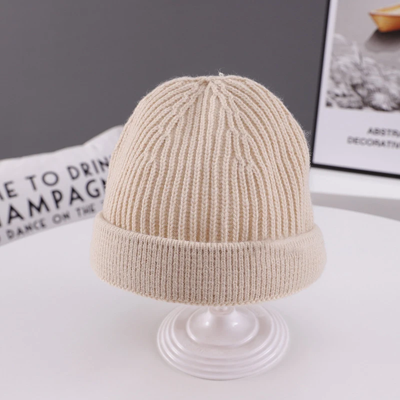 Winter Children Warm Knitted Korean Beanie Cap New Candy Color Casual Hip Hop Hat Elastic Knitting Hats | Аксессуары для одежды
