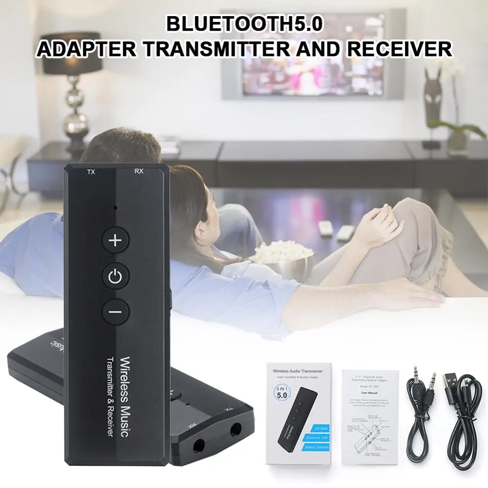Bluetooth 5 0 адаптер передатчик и приемник для ТВ к беспроводному наушнику динамику с