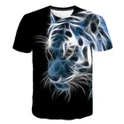 Мужская летняя футболка для бега, крутая футболка с 3D принтом в виде животных, с коротким рукавом, 6xl, 2021