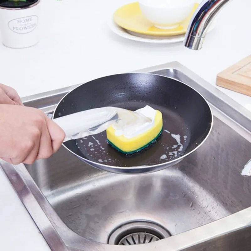 

Kitchen Cleaning Brushes Dish Washing Brush with Long Handle Automatic Liquid Dispenser Home Kitchen Tools Bathroom Accessorises