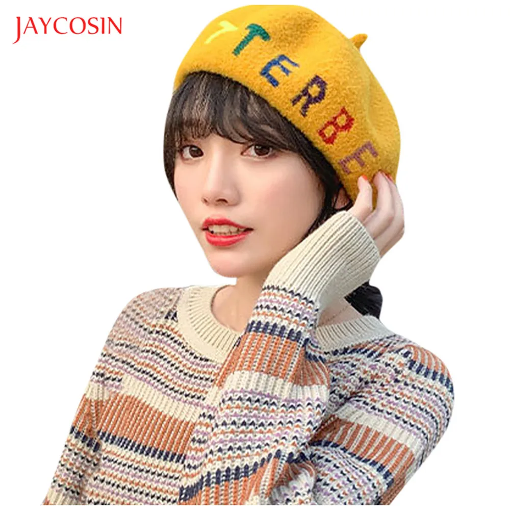 Женские твидовые шапки Jaycosin Newsboy Модные Винтажные с буквенным принтом и золотыми