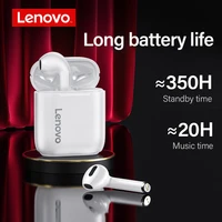 lenovo lp2 5 0 touch control dual stereo bass earphones tws wireless headphone bluetooth with micphone sports earbuds