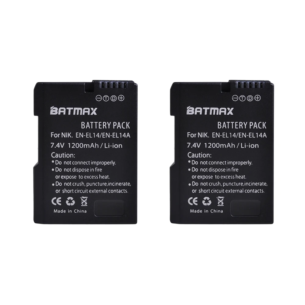 2battery EN-EL14 EN-EL14a en el14 батарея+ ЖК двойное зарядное устройство для Nikon P7800, P7700, P7100, P7000, D5600, D5500, D5300, D5200, D5100, D3200, D3300 - Цвет: 2battery