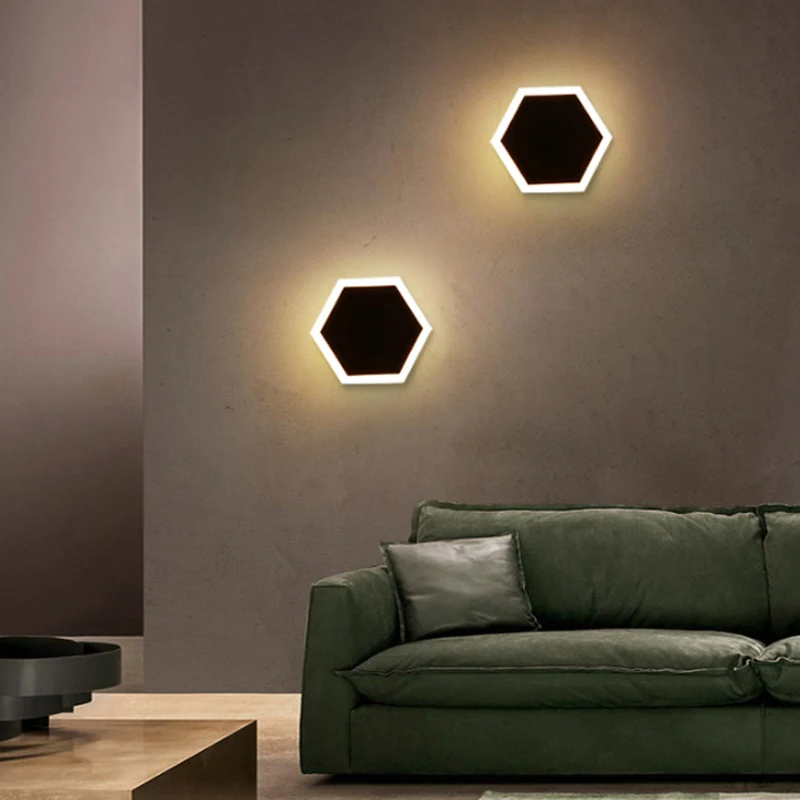 Шестигранный лоскутный настенный светильник для столовой бара спальни ванной