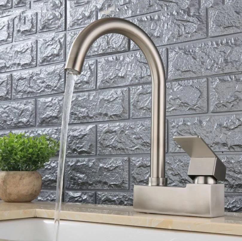 Смеситель для раковины с двумя отверстиями из нержавеющей стали G1/2 304 смеситель