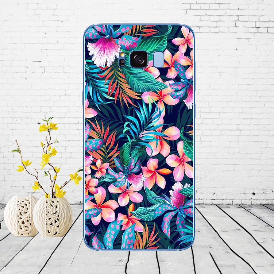 Чехол для Samsung Galaxy S6 S7 edge S8 S9 S10 plus A70 A50 силиконовый с изображением летнего ананаса