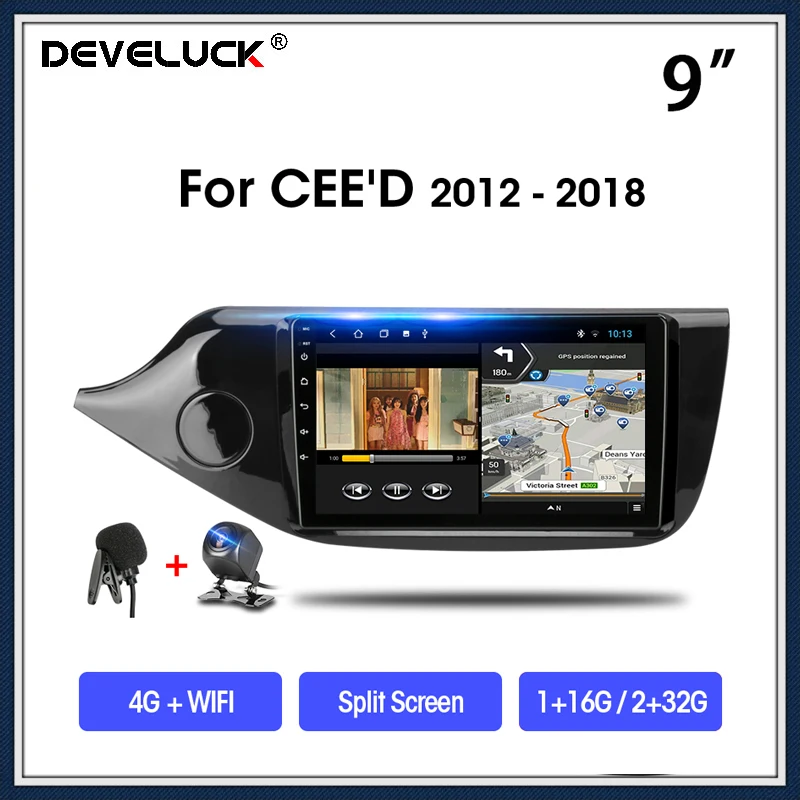 Автомагнитола 2 Din на Android 9 0 с Wi Fi для KIA Cee 'd CEED JD 2012 2018 RDS DSP ГБ + 32 Гб мультимедиа