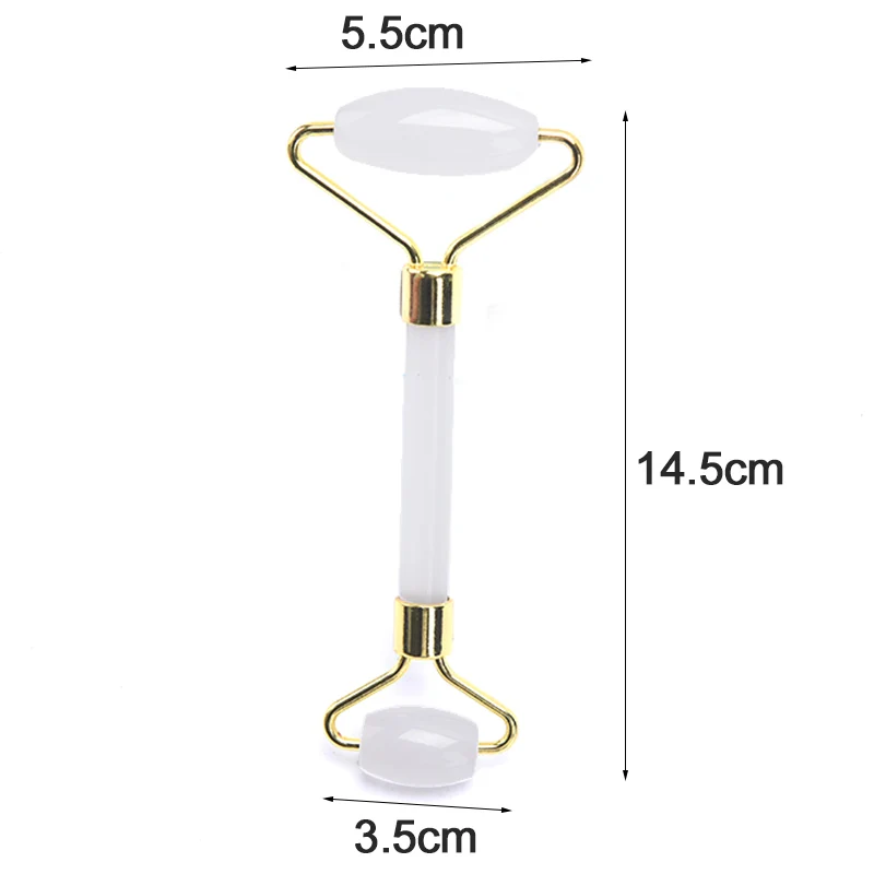 

Face Massage Roller Plate Double Heads Natural Jade Stone Massager Eye Facial Neck Thin Lift Relax Slimming Tools