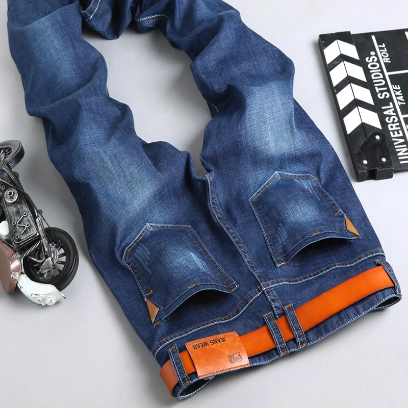 

2020 Blue Spring Summer Jeans New Classic Brand Lightweight Straight Thin Stretch Pants Long Pants Streetwear Jeans