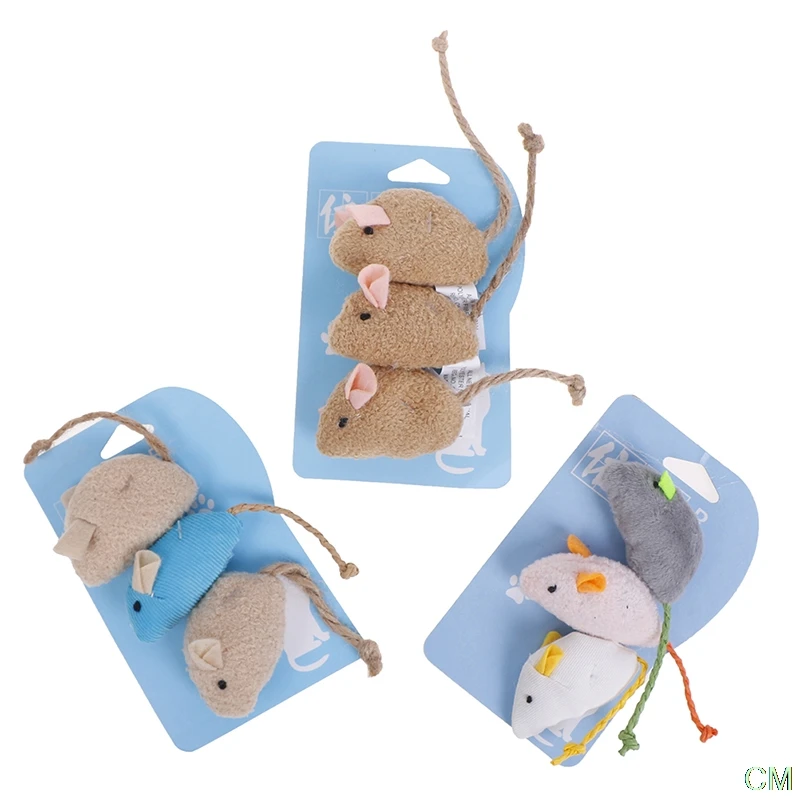 

New 3pcs/lot Mix Pet Catnip Mice Cats Toys Fun Plush Mouse Cat Toy For Pet Little fat mouse Cat Toys