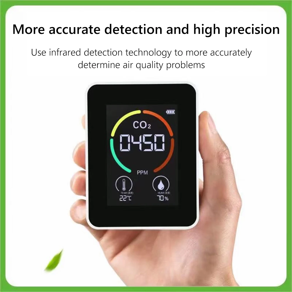 

Professional CO2 Detector Digital Air Quality Monitor Tester Indoor Carbon Dioxide Sensor Temperature Humidity Meter HCHO TVOC