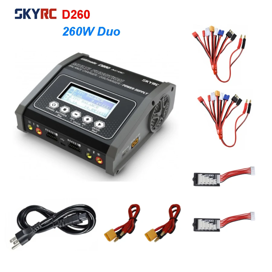 Двухканальное зарядное устройство SKYRC D260 260 Вт 14A AC/DC, зарядное устройство, зарядное устройство Dis для радиоуправляемого гоночного дрона с ка...