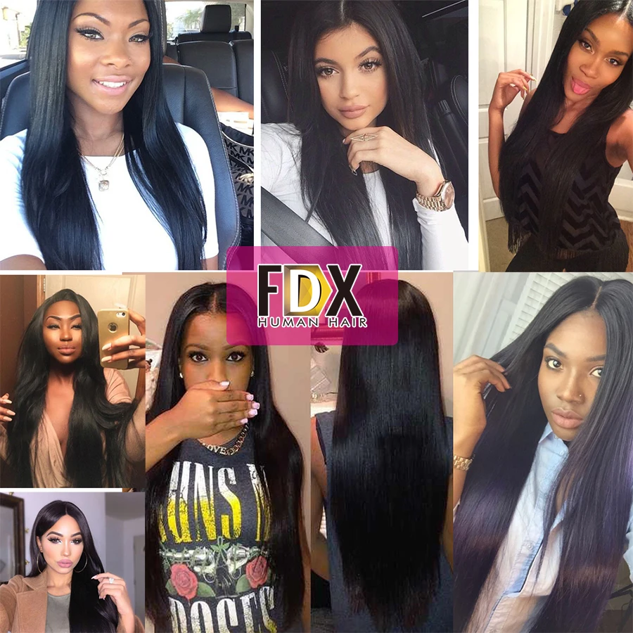 

FDX Straight Bundles With 6x6 Lace Closure Brazilian Hair Weave Bundles With Closure Human Hair Bundles With Closure Remy Hair