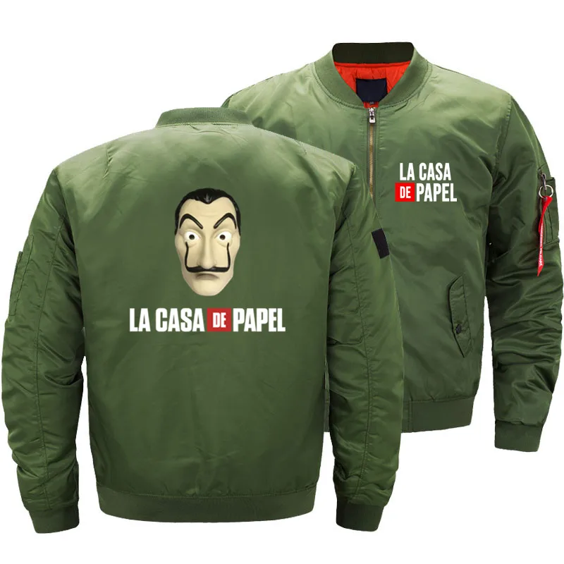 House Of paper Money Heist La Casa De Papel куртка-бомбер мужская куртка ветровка воздушный Пилот