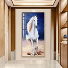 Алмазная живопись с лошадью, новинка 2021, полностью Алмазная простая современная вышивка крестиком, украшение для дома, праздничный подарок