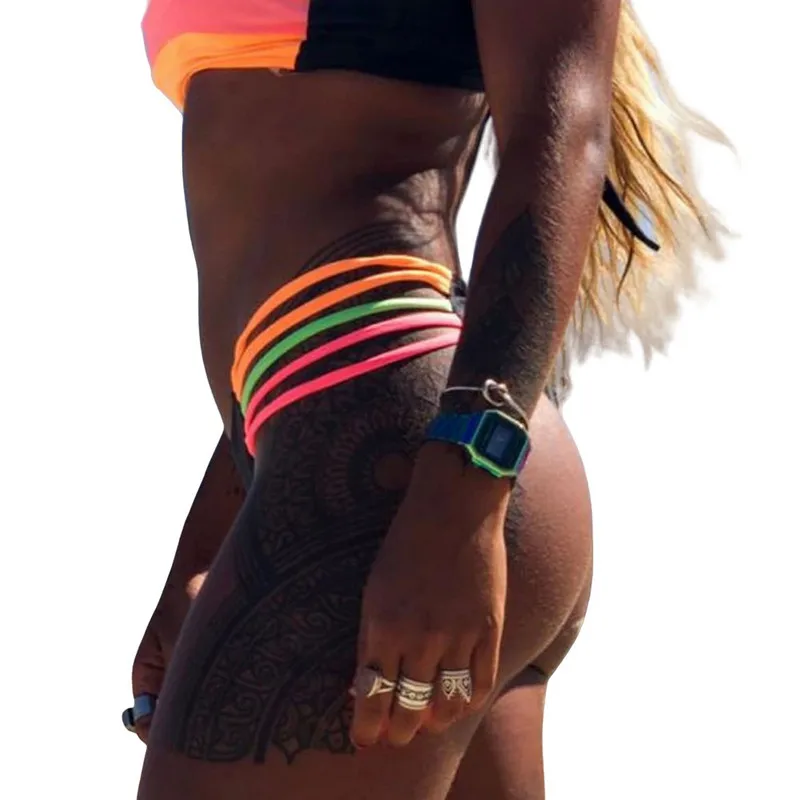 

Sexy Striped Bandeau Bathing Suit Female Push Up Bikini High Waisted Swimsuit Low Waist Swimwear Women 2020 Biquini