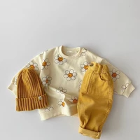 autumn baby girl long sleeve sweatshirt for newborn cute flower print sweatshirt newborn tops infant fashion cartoon clothes